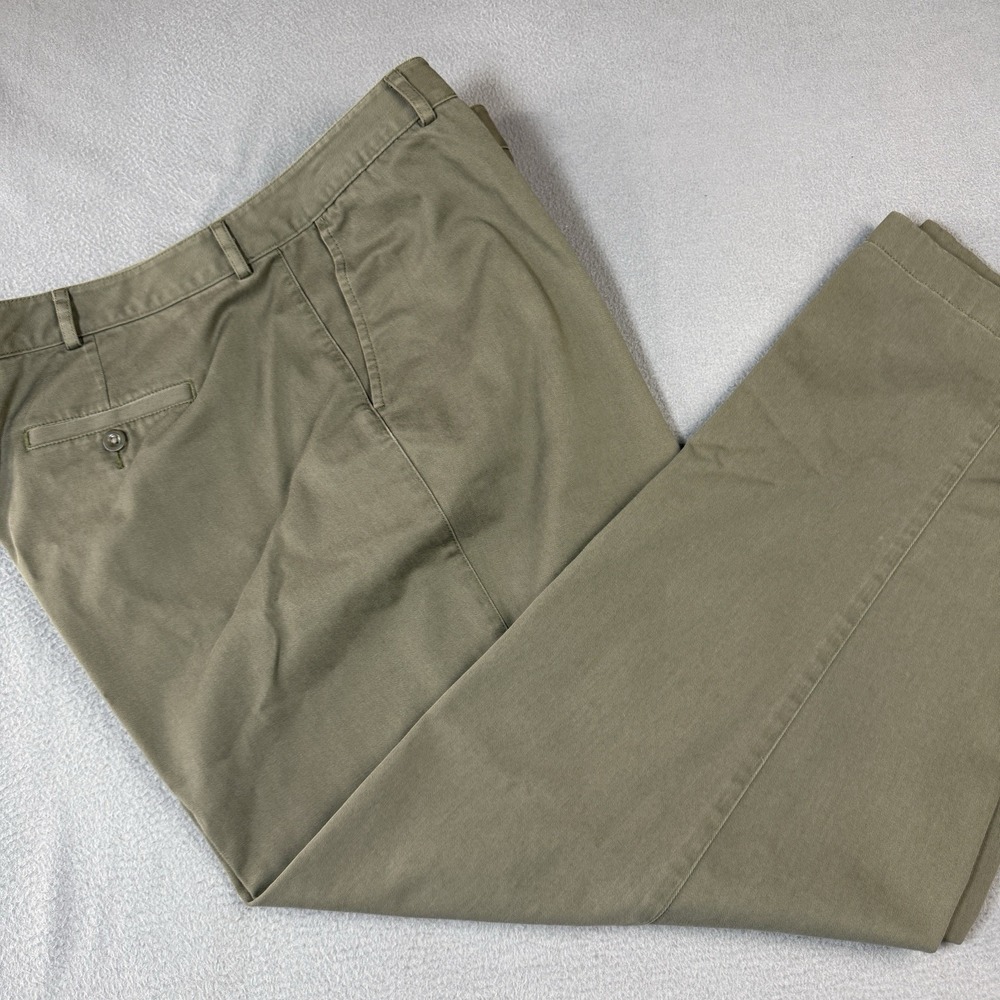 LL Bean Chino Pants Womens 20 Reg Green‎ Twill Slacks Business Casual